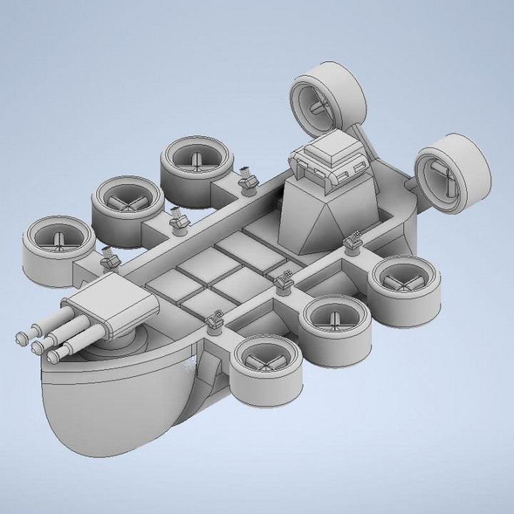 Sci-fi Airship Battle Station Model image