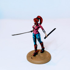 Picture of print of Girl Assassin with Katana in dynamic pose