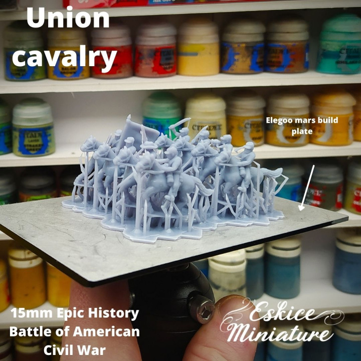 Cavalerie & QG / Cavalry & HQ - Epic History Battle of American Civil War -15mm scale image