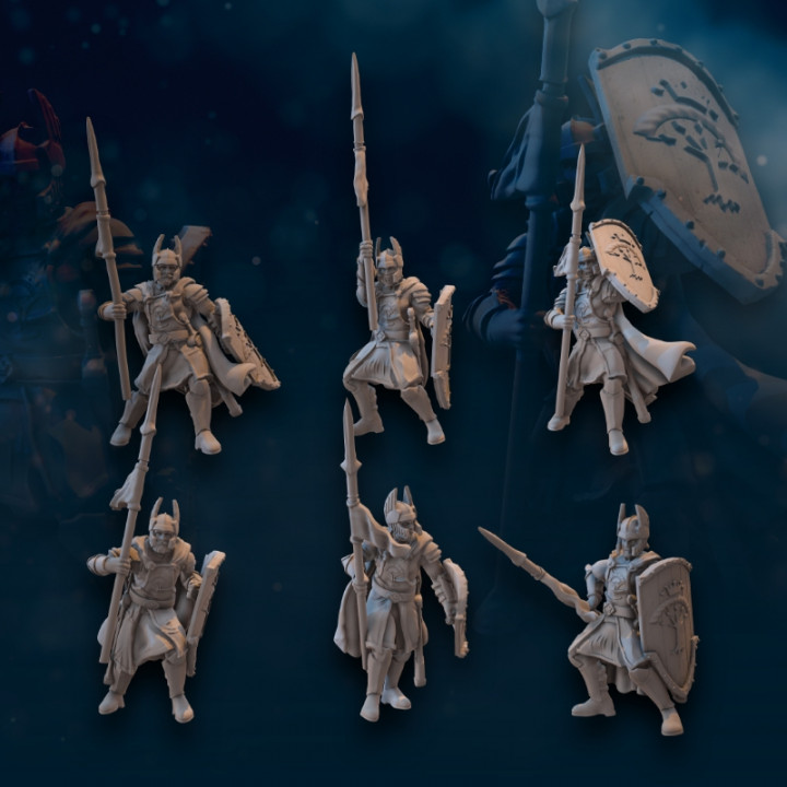 6x Old High Human Spearman | High Humans | Davale Games | Fantasy