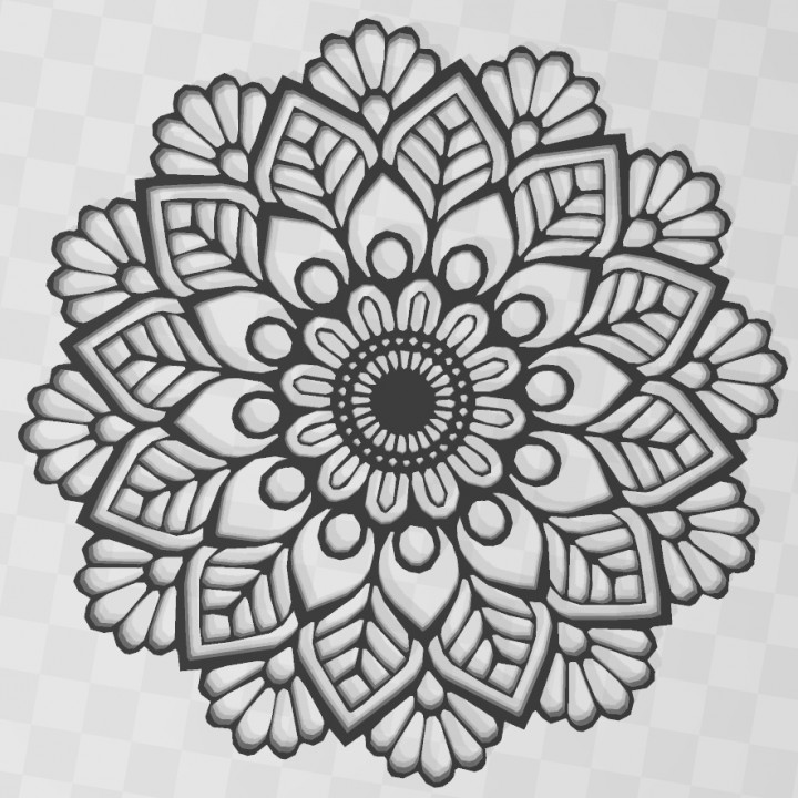 3D Printable Mandala Stencil by NatyBasty3DArts