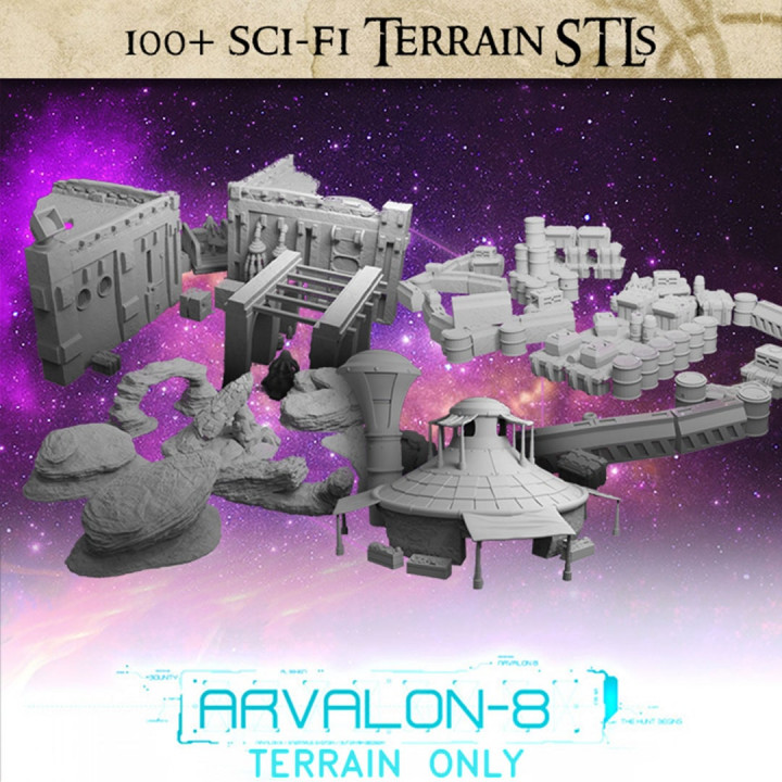 Arvalon-8 Terrain - 100+ pieces of sci-fi terrain STLs's Cover