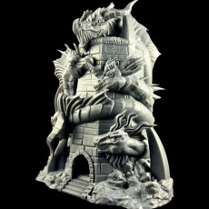 Picture of print of Tiamat Dice Tower - SUPPORT FREE!