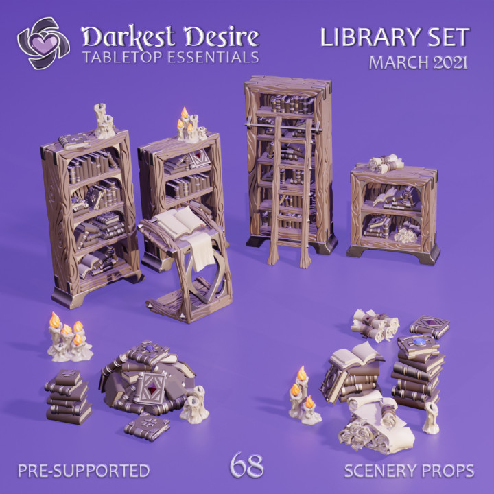 3D Printable Library - Base Set by Darkest Desire