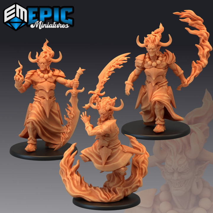 Efreeti Set / Fire Elemental Genie / Oriental Efreet / Ifrit Lord Collection image