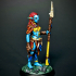 Troll female with spear 75mm pre-supported print image