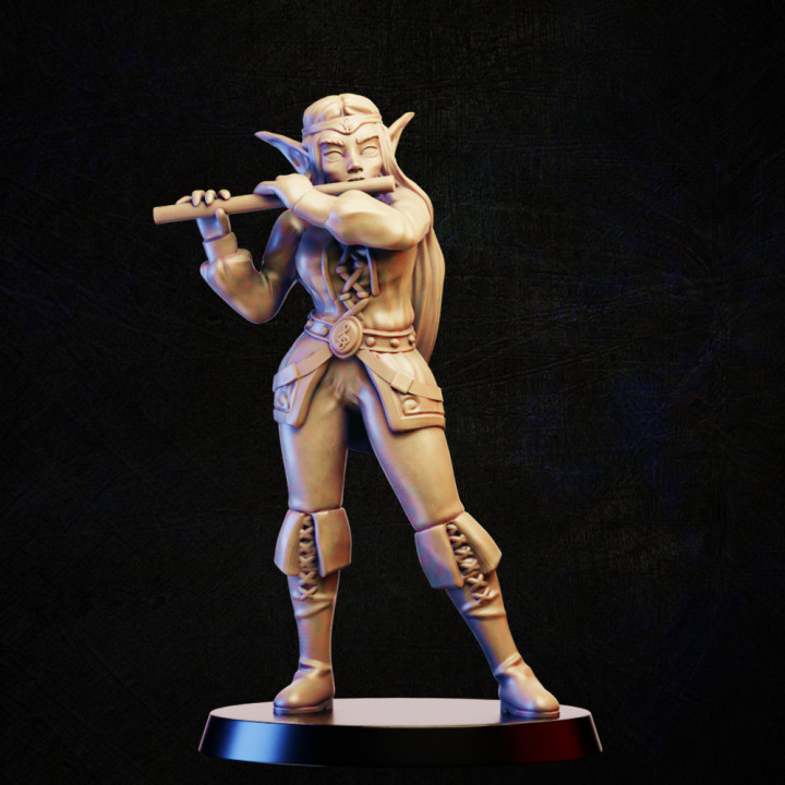 bard elf with flute image