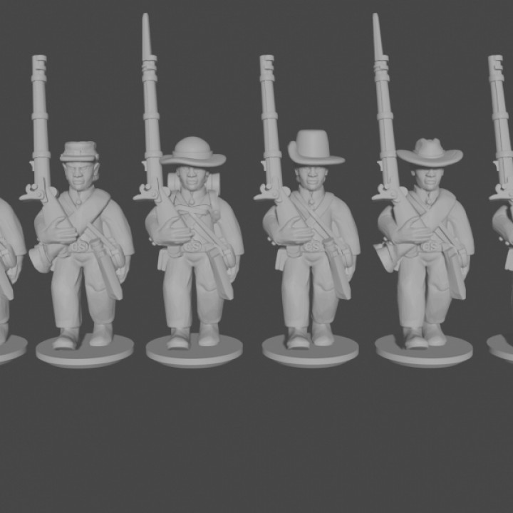 10-15mm Confederate Standard Bearers in Shell Jackets Marching Pose 1 UA-CON-3 image