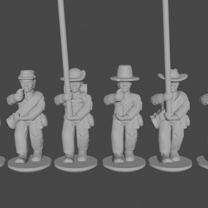 10-15mm Confederate Infantry in Shell Jackets Marching Pose 1 UA-CON-2 image