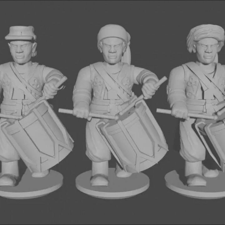 10-15mm American Civil War Zouave Drummers Marching Pose 1 UA-12 image