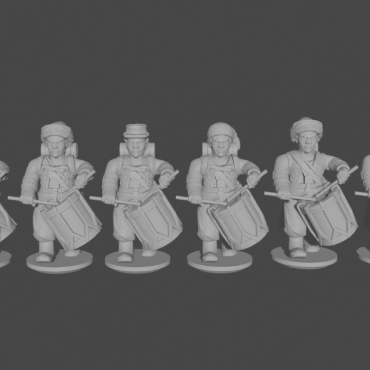10-15mm American Civil War Zouave Drummers Marching Pose 1 UA-12 image