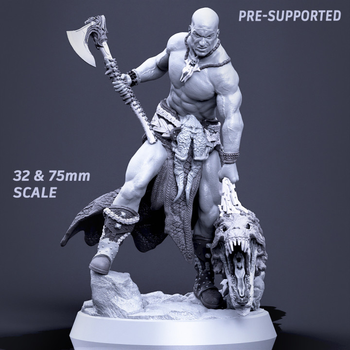 Boneflesh Warrior & Head (PRE-SUPPORTED 32mm&75mm) image