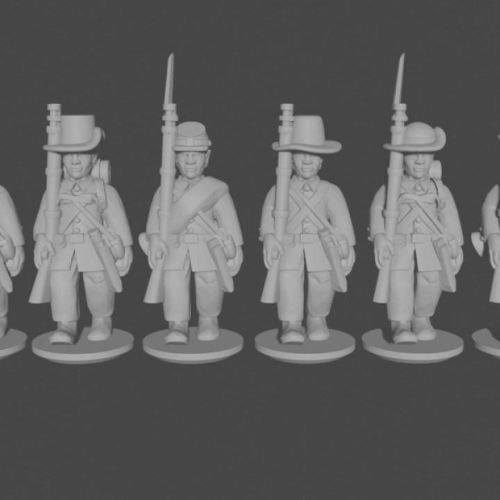 10-15mm American Civil War Infantry in Sack Coats Marching Pose 2 UA-20 image