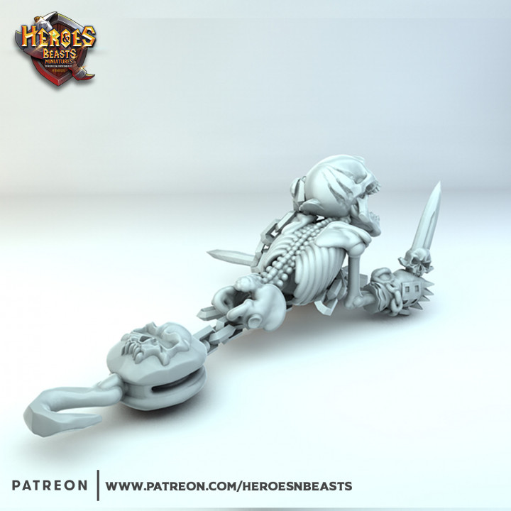 3D Printable Skeleton crawling warrior by Heroes and Beasts