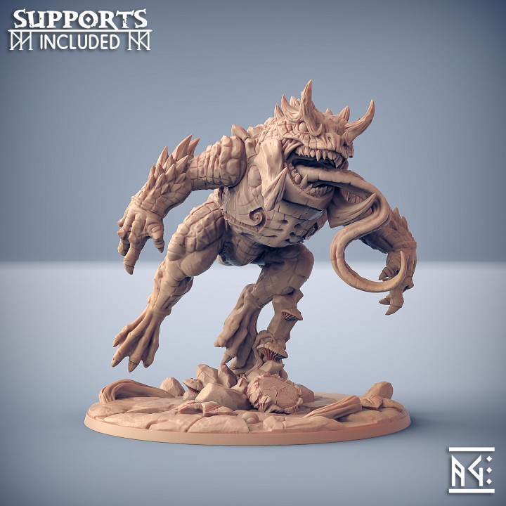 3D Printable Rosputakk on Giant Horned Demonfrog - Swamp Gurunda Hero ...