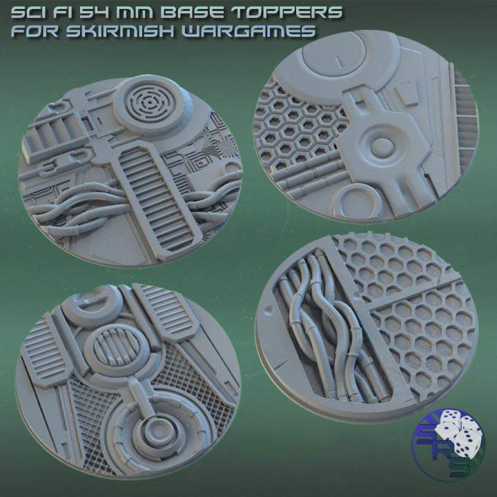Sci Fi Base Toppers and Tokens for Skirmish Wargames image