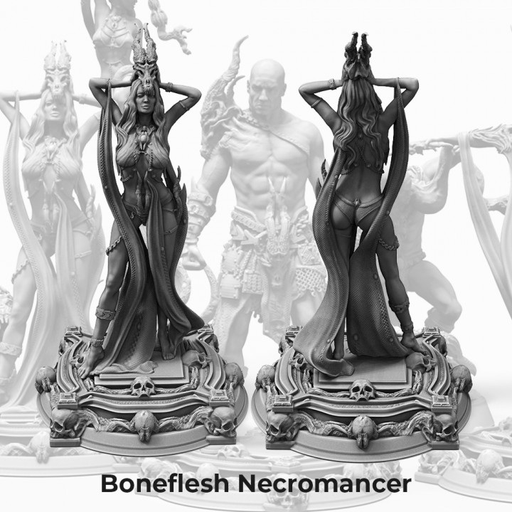 Boneflesh Necromancer (PRE-SUPPORTED 32mm&75mm) image