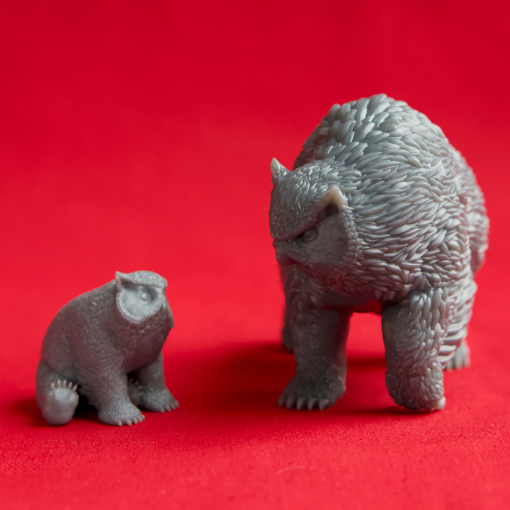 Owlbear + Cub - Tabletop Miniature (Pre-Supported) image