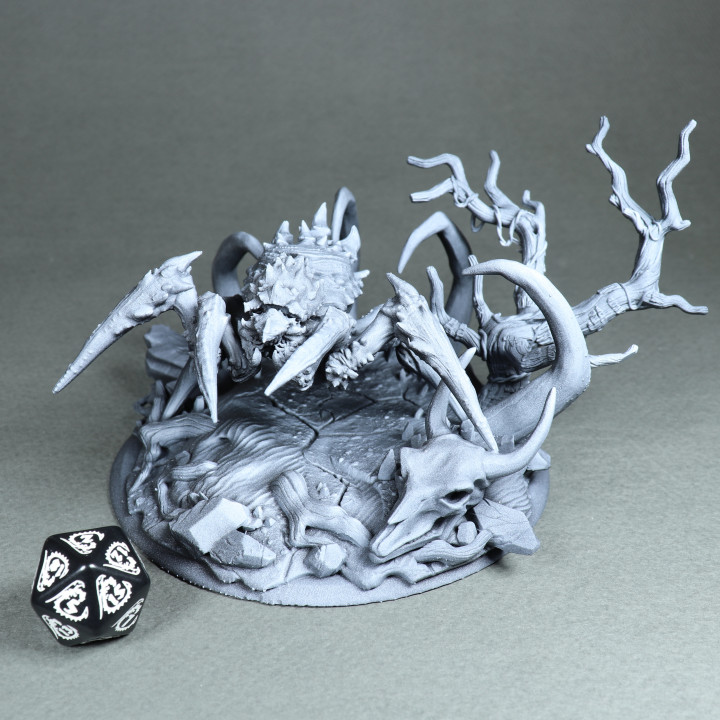 Sharak'h spider diorama pre-supported image