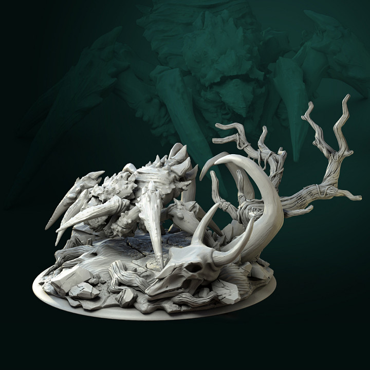Sharak'h spider diorama pre-supported image