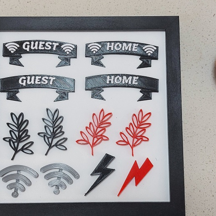 Custom 3D Printable WiFi Password Picture Frame image