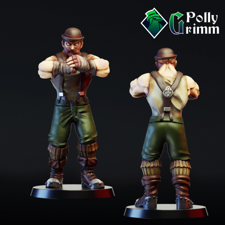 Victorian boxer thug. Steampunk tabletop miniature image
