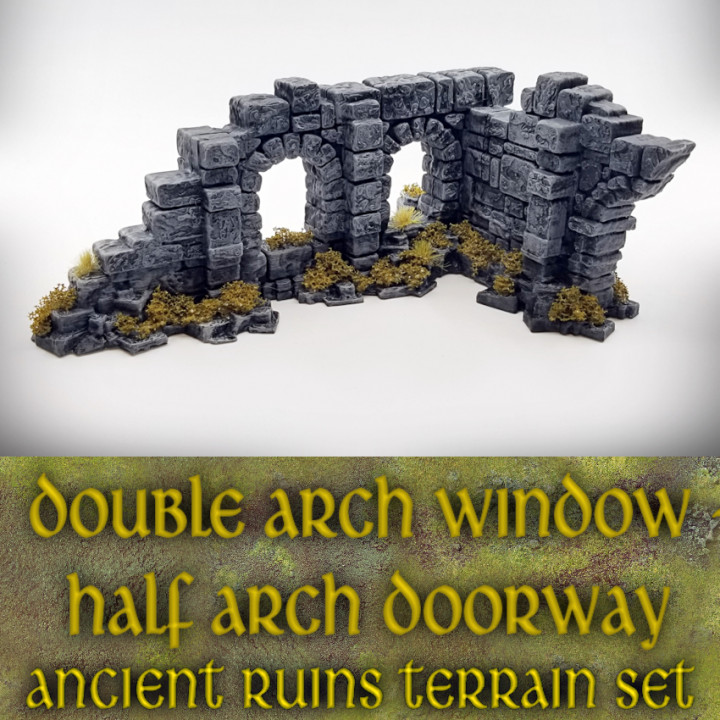 Double Arch Window - Half Arch Door: Ancient Ruins Terrain Set image