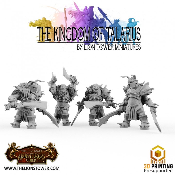 Talarian Army - Order of the Behemoth Ogre Knights (32mm scale pre-supported miniatures) image