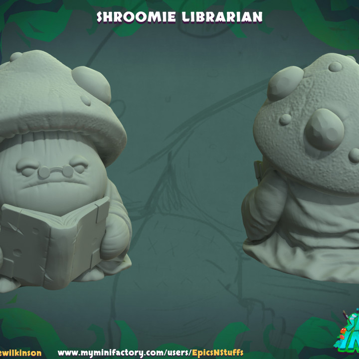 Shroomie Librarian Miniature- Pre-Supported image