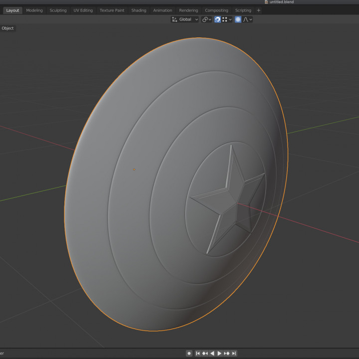 3D Printable Captain America Shield by Juan De La Fuente