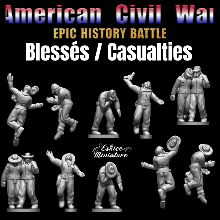Blessés / Casualties - Epic History Battle of American Civil War -15mm scale image