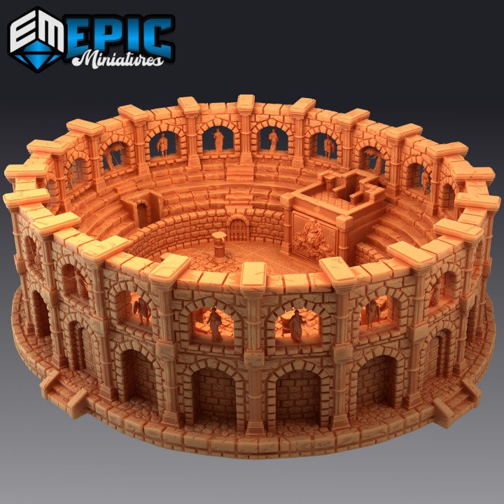 Legendary Arena / Colosseum with Statues / Roman Amphitheater Building image