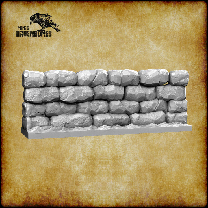 3D Printable Walls bundle Pre-supported by RavenBonesMinis