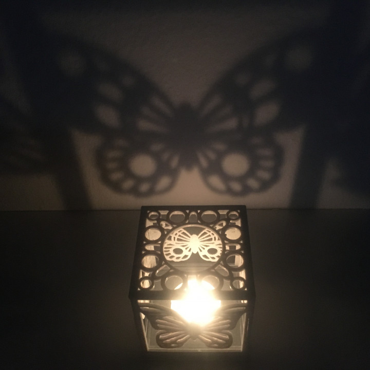 3D Printable Tealight Holder Butterfly by Pau Enric Sangonzalo Motes