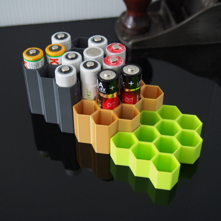 Ultimate honeycomb AA battery organizer image
