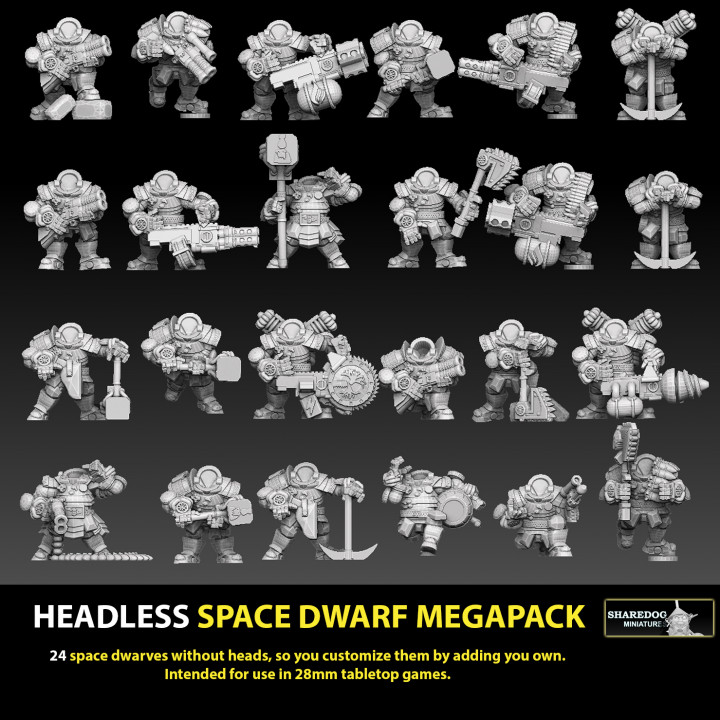 Headless 28mm Space Dwarf Megapack image