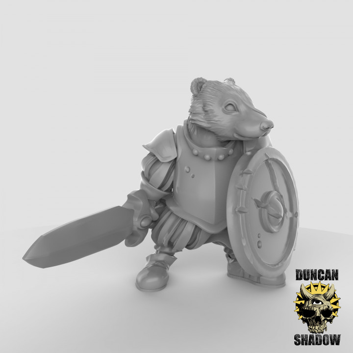 Badger Folk with Swords (pre supported) image