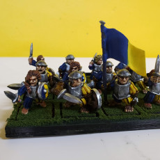 Picture of print of Female Halflings with swords (pre supported)