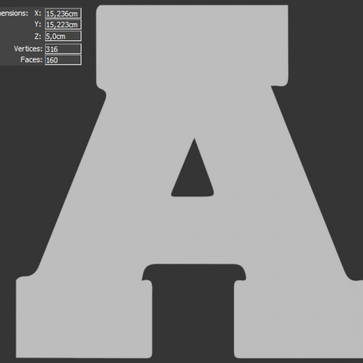 Alfabet Letters for 3d print. image