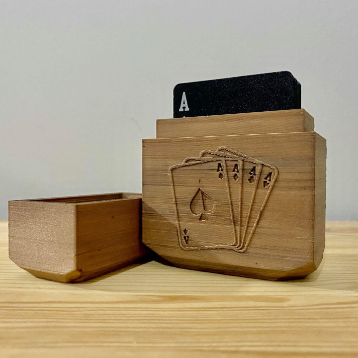 3D Printable Playing Card Wooden Box (Support Free) by Lazy Bear