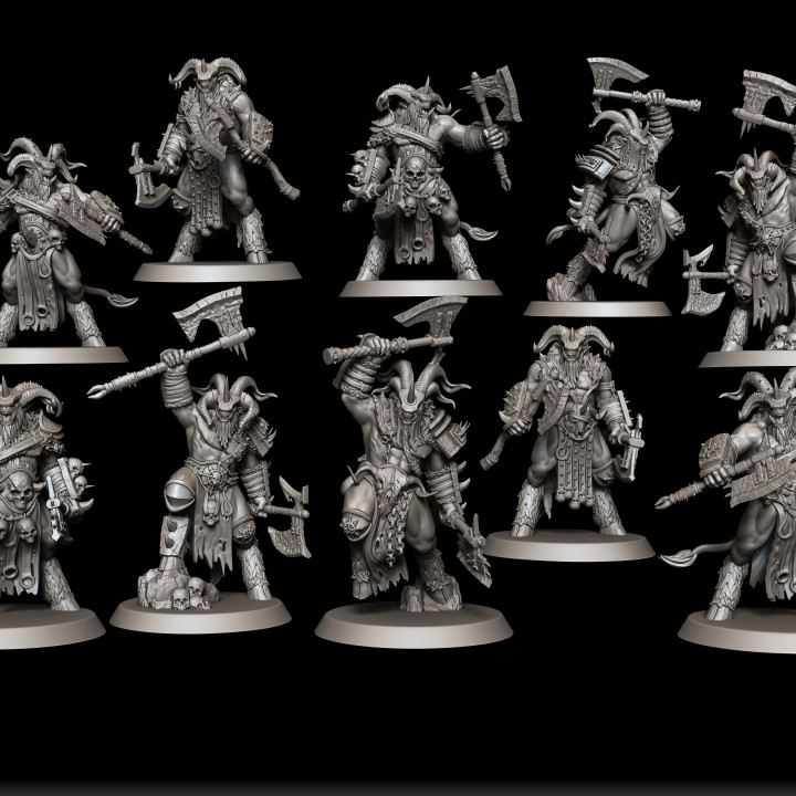 BEASTMEN WILDHORNS WITH PAIRED WEAPONS image
