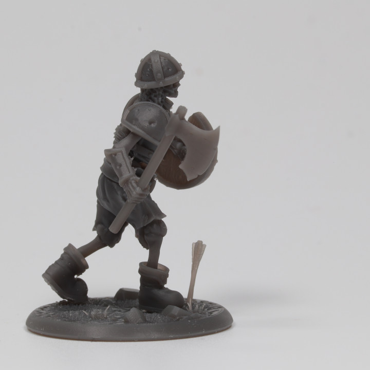 3D Printable Skeletal Warrior - Axe and Shield by Runeforge Studios