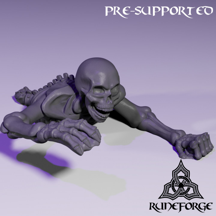 3D Printable Graveyard Skeleton - Crawling by Runeforge Studios