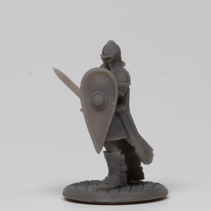 3D Printable City Guard - Sword and Shield - Guarding by Runeforge Studios