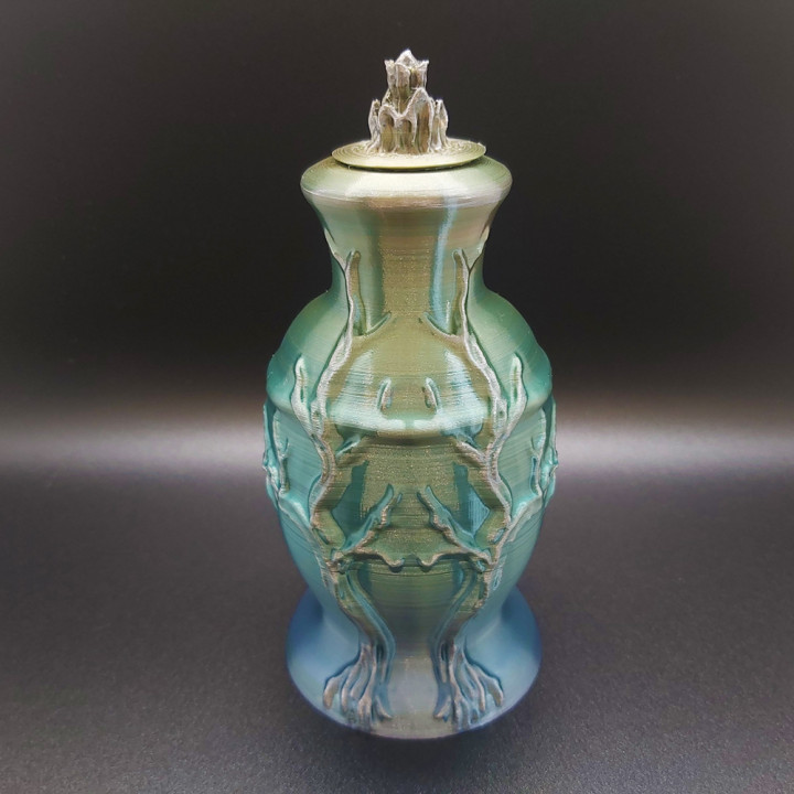 Vase with lid tree design image