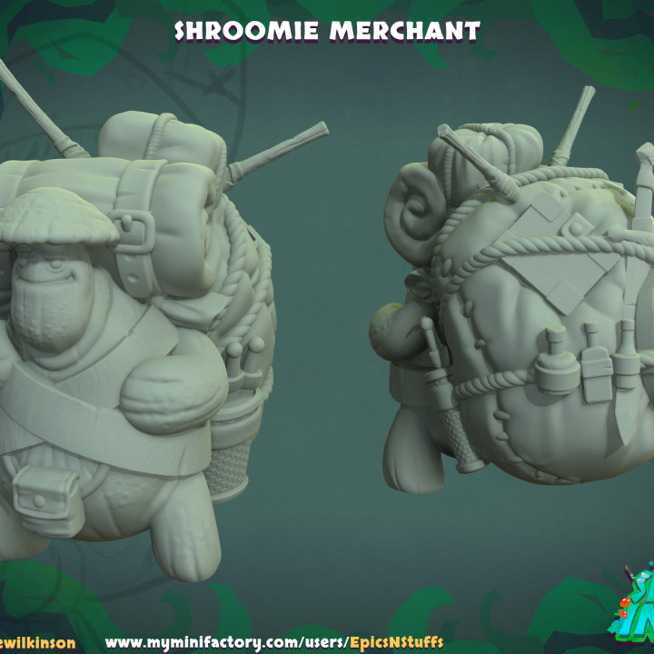 Shroomie Merchant Miniature - Pre-Supported image