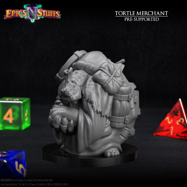 Tortle Merchant Miniature - Pre-Supported's Cover