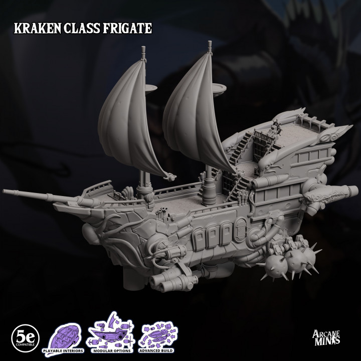 3D Printable Airship - Kraken Class Frigate by Sordane Publishing
