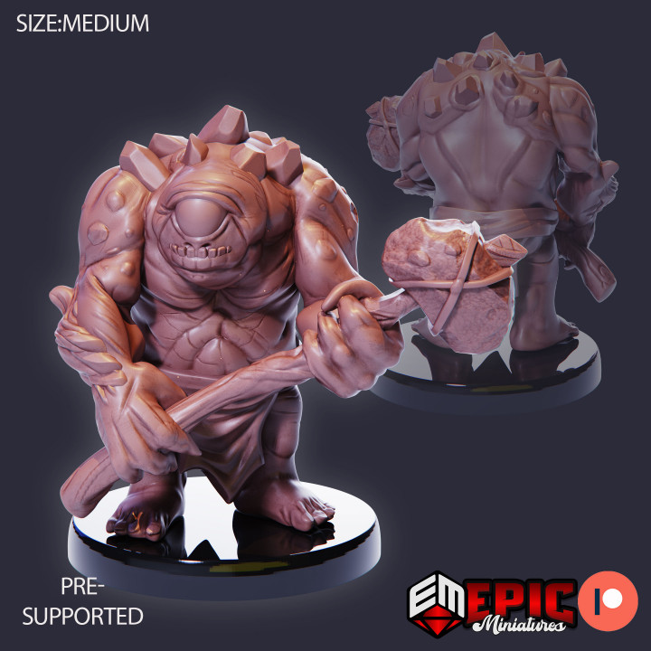 Dwarf Cyclops Hammer / One Eye Stone Creature / Angry Swamp Encounter image