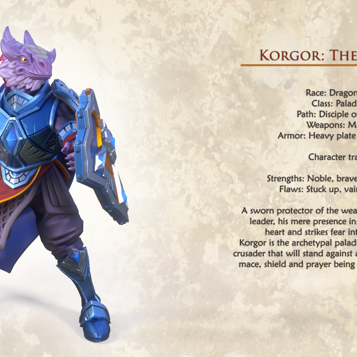 Korgor The Paladin - Idle and Action Pose image